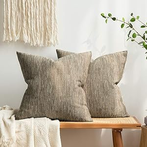 Miulee Pack Of 2 Decorative Burlap Linen Throw Pillow Covers  | Amazon (US)
