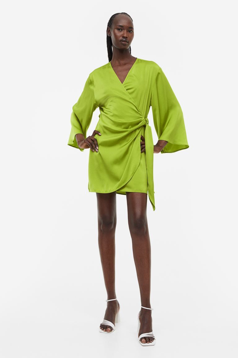 Satin Wrap-front Dress | H&M (US + CA)