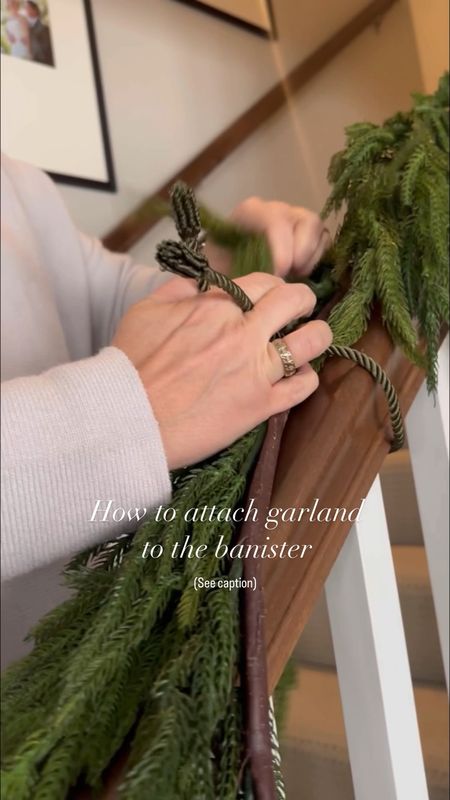 Super easy way to attach your garland that won’t ruin your railing! 

#LTKhome #LTKHoliday #LTKSeasonal