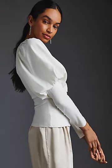 English Factory Mutton-Sleeve Top | Anthropologie (US)
