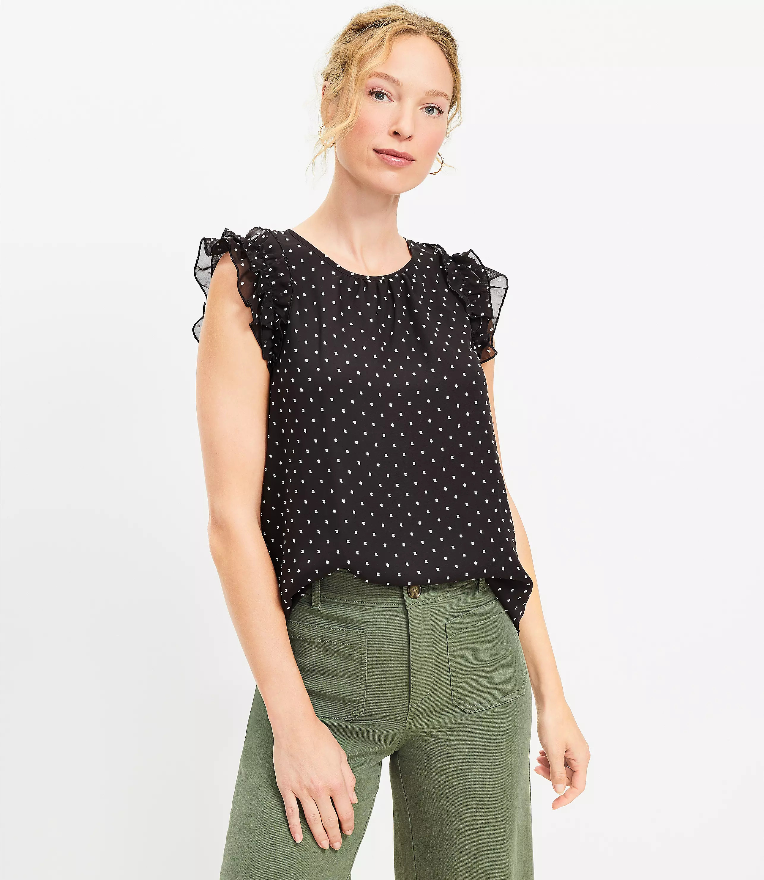 Clip Ruffle Sleeve Top | LOFT