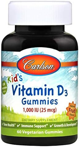 Carlson - Kid's Vitamin D3 Gummies, 1000 IU (25 mcg), Bone Health & Immune Support, Growth & Deve... | Amazon (US)