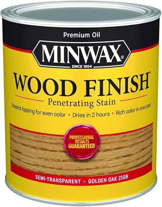 Minwax 70001444 Wood Finish, Golden Oak Stain, Quart | Amazon (US)