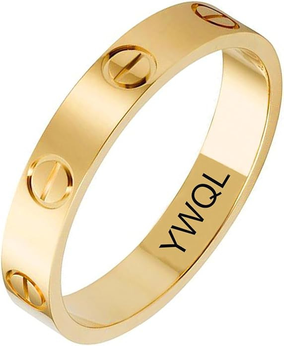 Love Ring with Screw Design 18k Gold Rings Titanium Steel Rings Wedding Jewelry Birthday Present ... | Amazon (US)