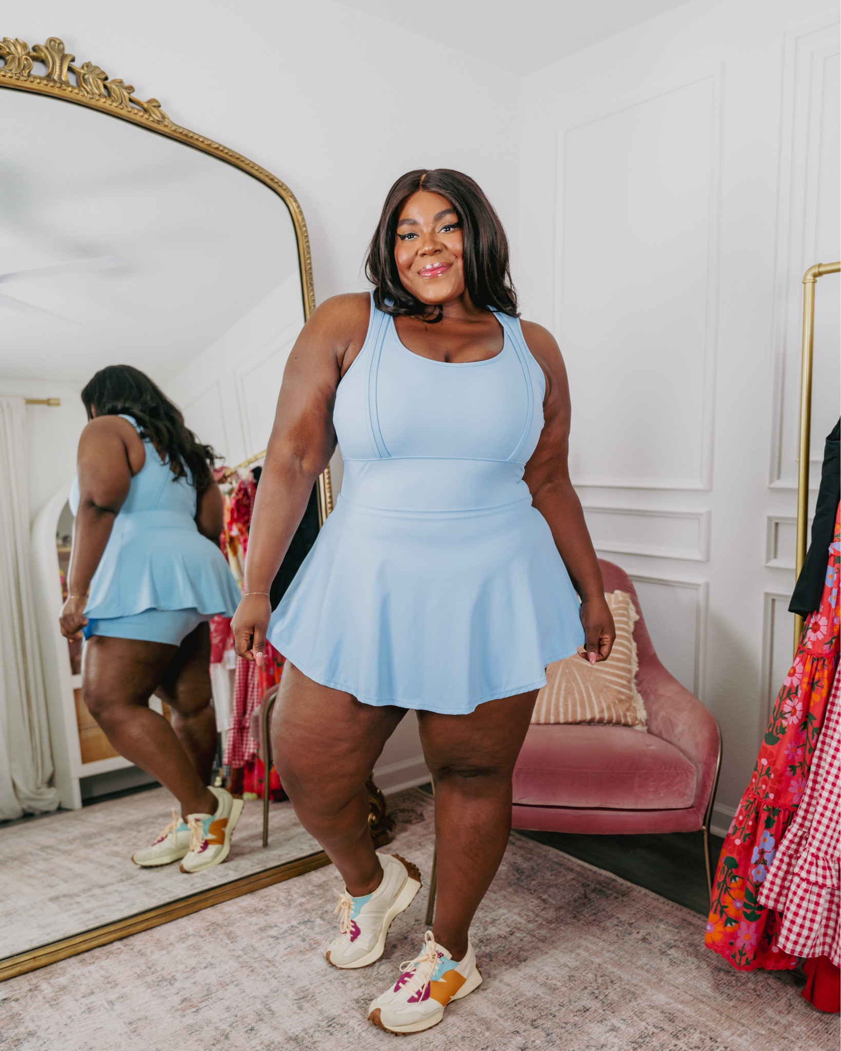 Amazon activewear dress in light blue! You can say I’m in my Sabrina Carpenter era. This color did seem to run a little bit smaller, but it’s still comfortable. Wearing an XXL

#LTKFindsUnder50 #LTKPlusSize #LTKFitness