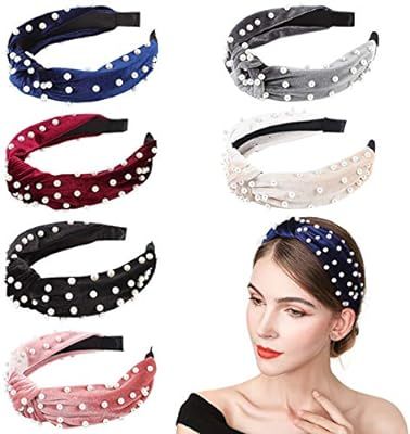 InnoGear Headbands for Women, 6 Pack Velvet Wide headband Knot Turban Headbands Vintage Hairband ... | Amazon (US)