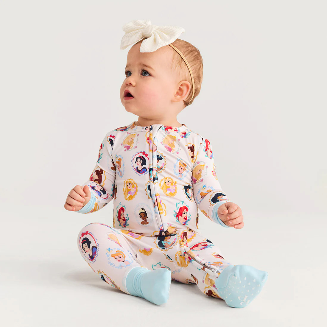 Photos Pink Long Sleeve Disney Princess Portraits Convertible One Piece | Posh Peanut® | Posh Peanut