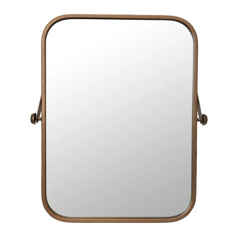 Creative Co-Op Round Edge Metal Framed Pivot Wall Mirror, Copper | Walmart (US)