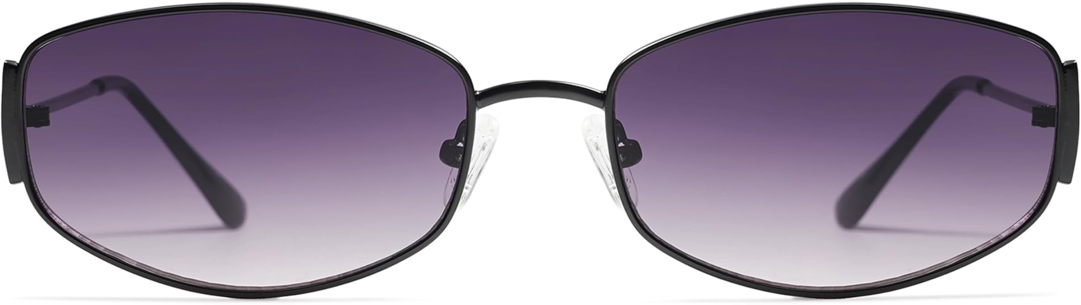 Retro Oval Sunglasses For Women Men Hexagonal Rectangle Metal Frame Sun Glasses AP3625 | Amazon (US)