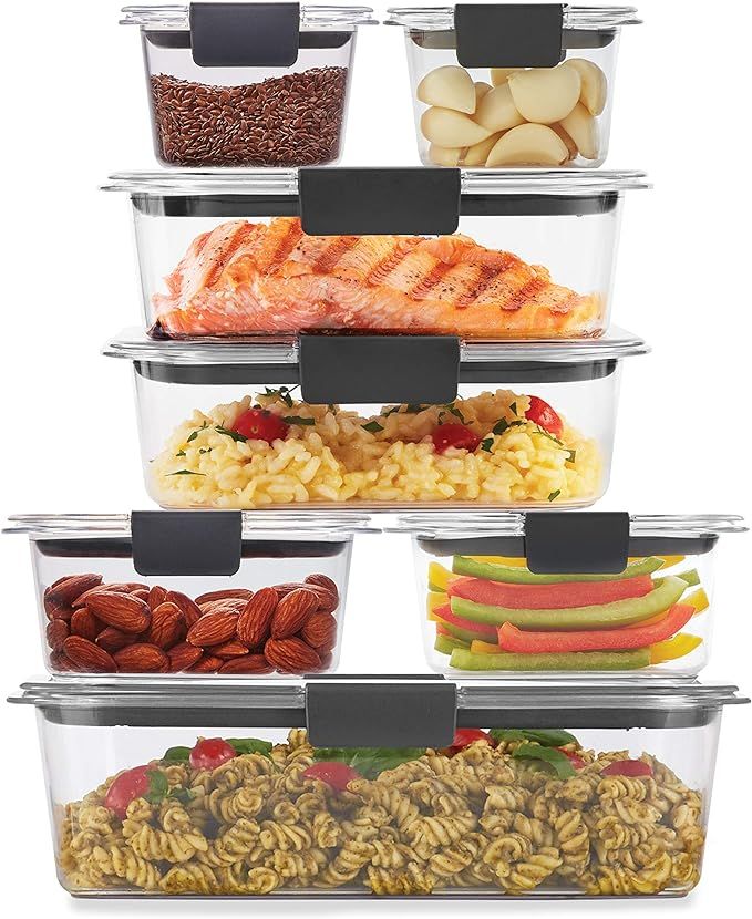 Rubbermaid Brilliance Storage Plastic Lids | BPA Free, Leak Proof Food Container, Clear, 24-Piece | Amazon (US)