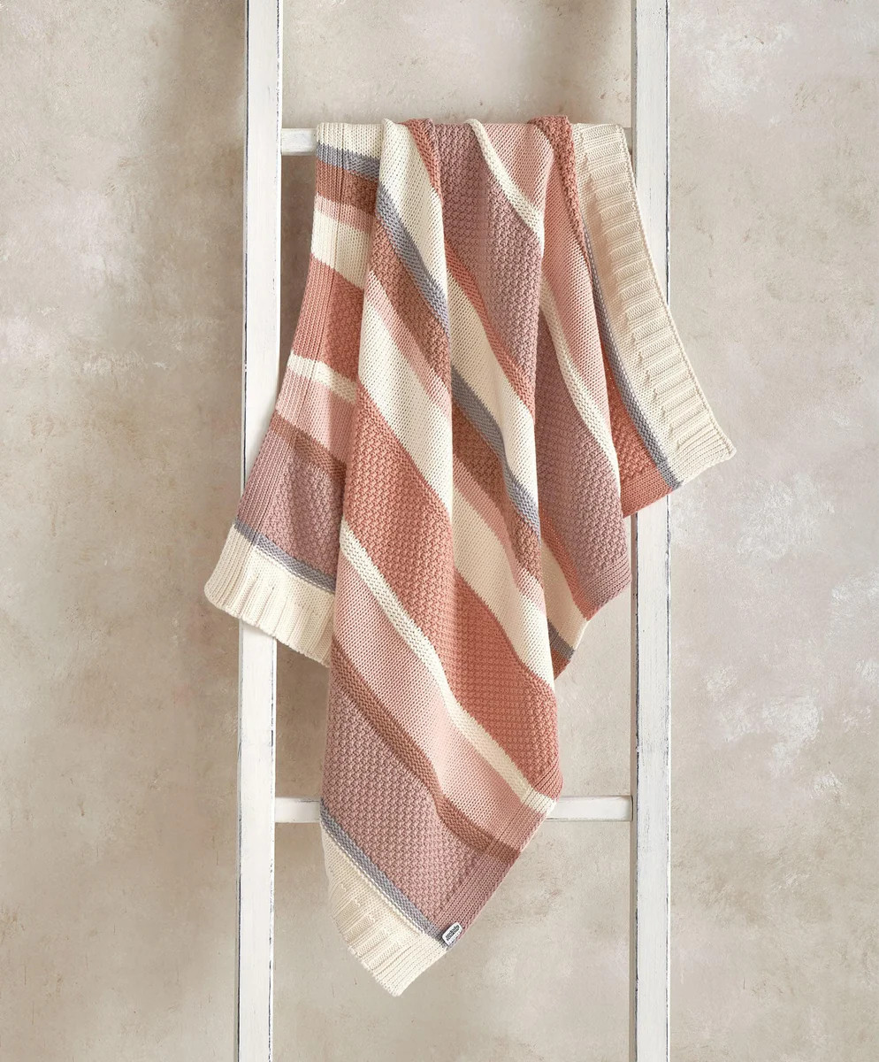 Knitted Blanket - Pink Block | Mamas & Papas