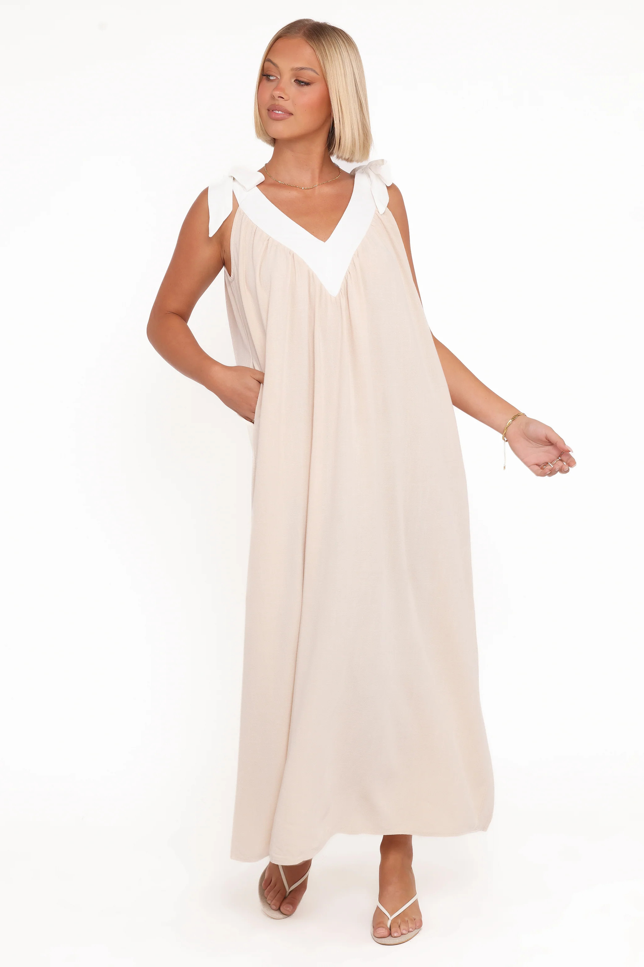 Dami Maxi Dress - Oatmeal | Petal & Pup (US)
