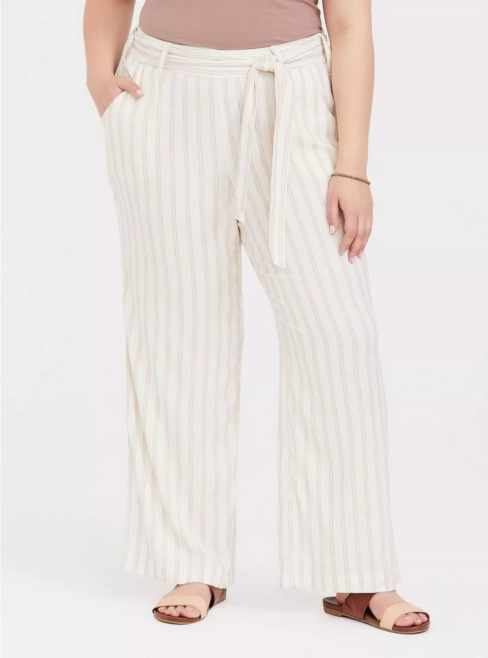 Stone Linen Look Stripe Straight … curated on LTK