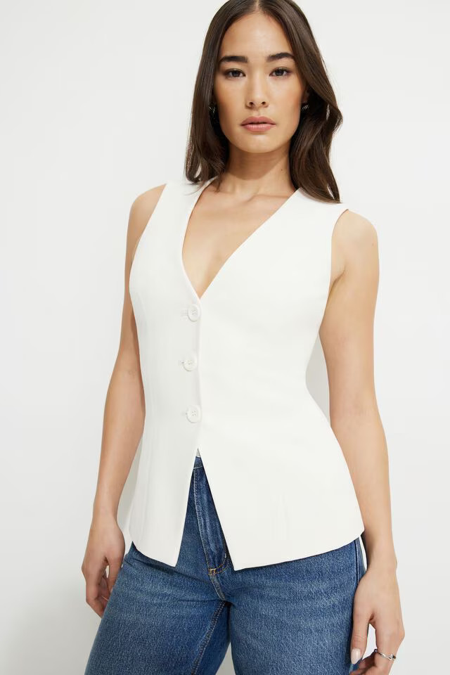 Fitted V-Neck Vest | Dynamite Clothing