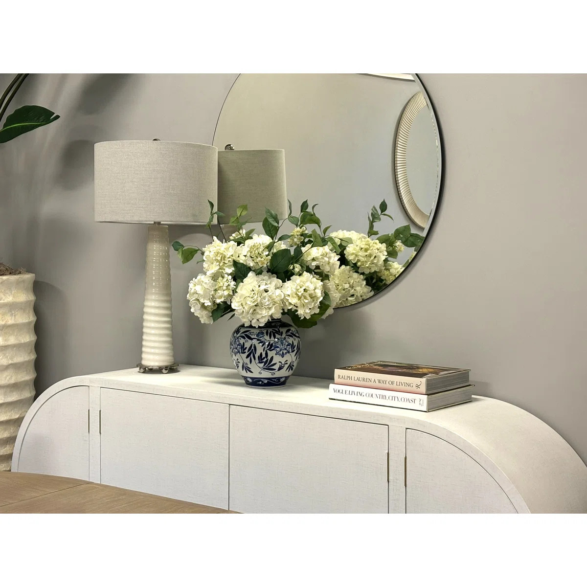 Ferrer Handcrafted Lifelike Hydrangea Ceramic Vase Arrangement | Wayfair North America