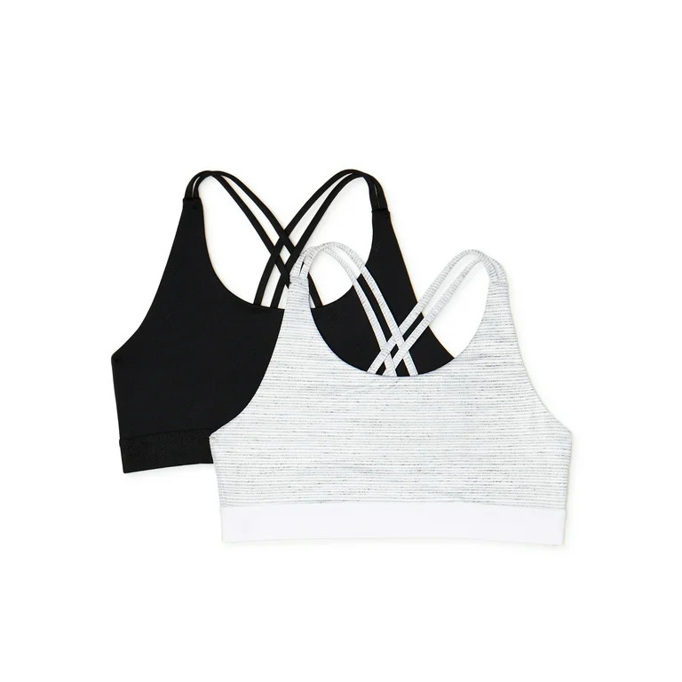 Athletic Works Girls Sports Bra, 2 Pack, Sizes XS-XXL | Walmart (US)
