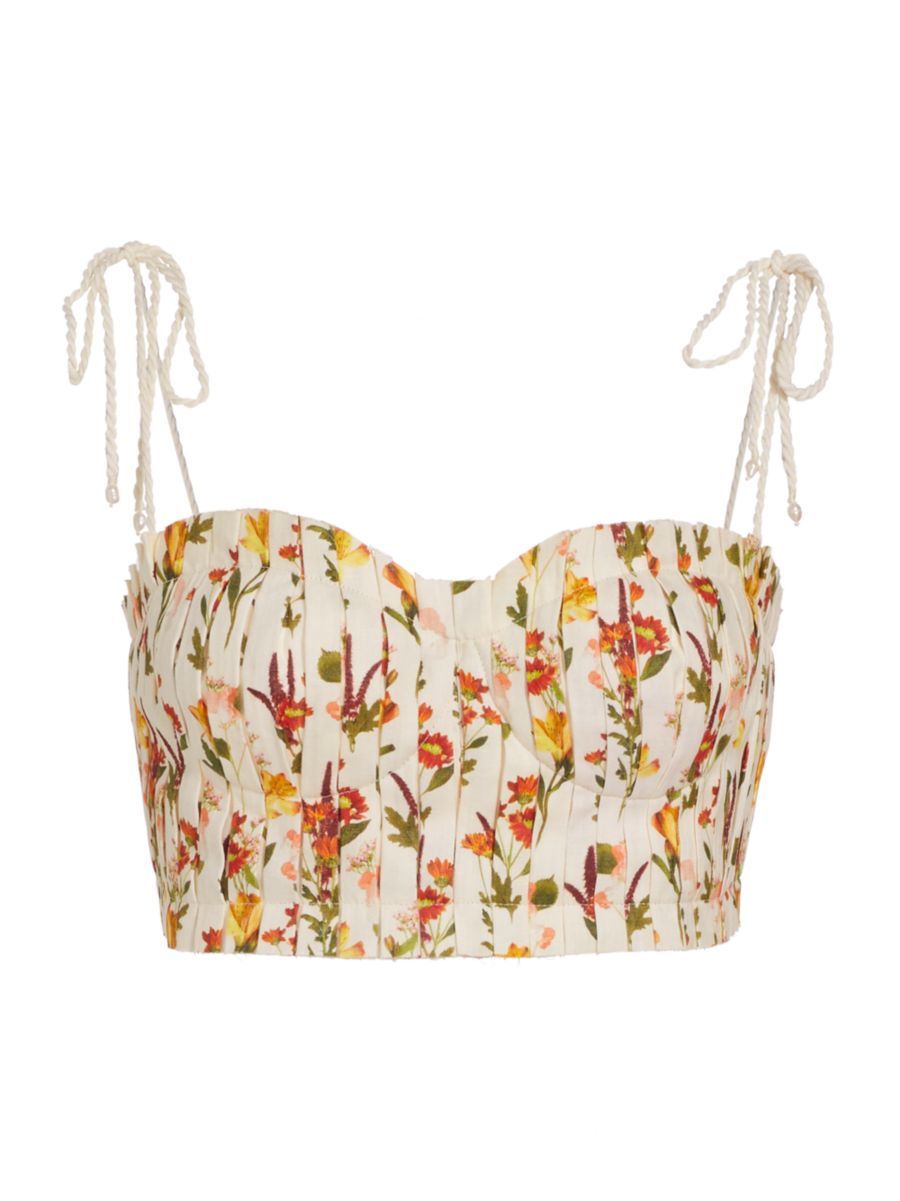 Moringa Clementina Linen Crop Top | Saks Fifth Avenue