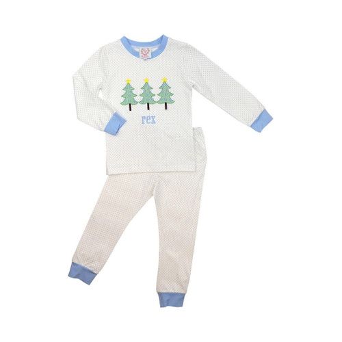 Blue Dot Knit Christmas Tree Pajamas | Cecil and Lou