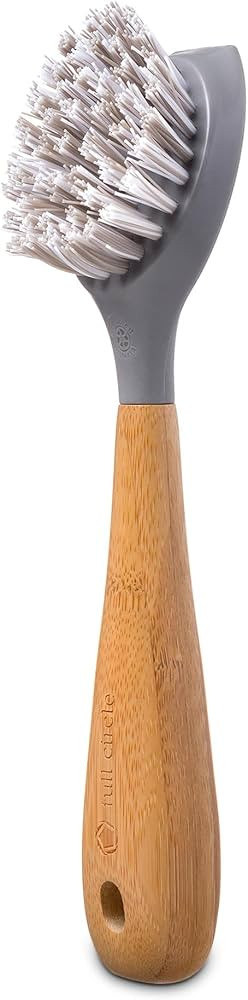 Full Circle Tenacious C Cast Iron Brush and Scraper with Bamboo Handle – Skillet Scrubber with ... | Amazon (US)