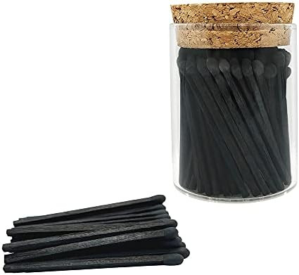 2" All Black Matches in a Glass Bottle | 100+ Artisan Safety Matchsticks in a Chic Jar with Cork ... | Amazon (US)