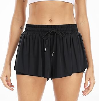 Wsirmet Flowy Shorts for Women Butterfly Shorts 2 in 1 Athletic Workout Gym Biker Running Shorts ... | Amazon (US)