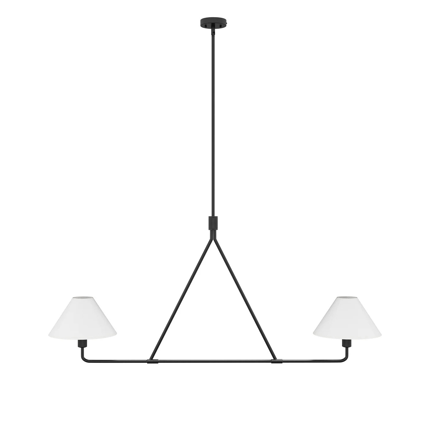 Aiwen Black Pendant Light Modern Linear Chandelier 2-Light Kitchen Island Lighting Fixture with F... | Walmart (US)