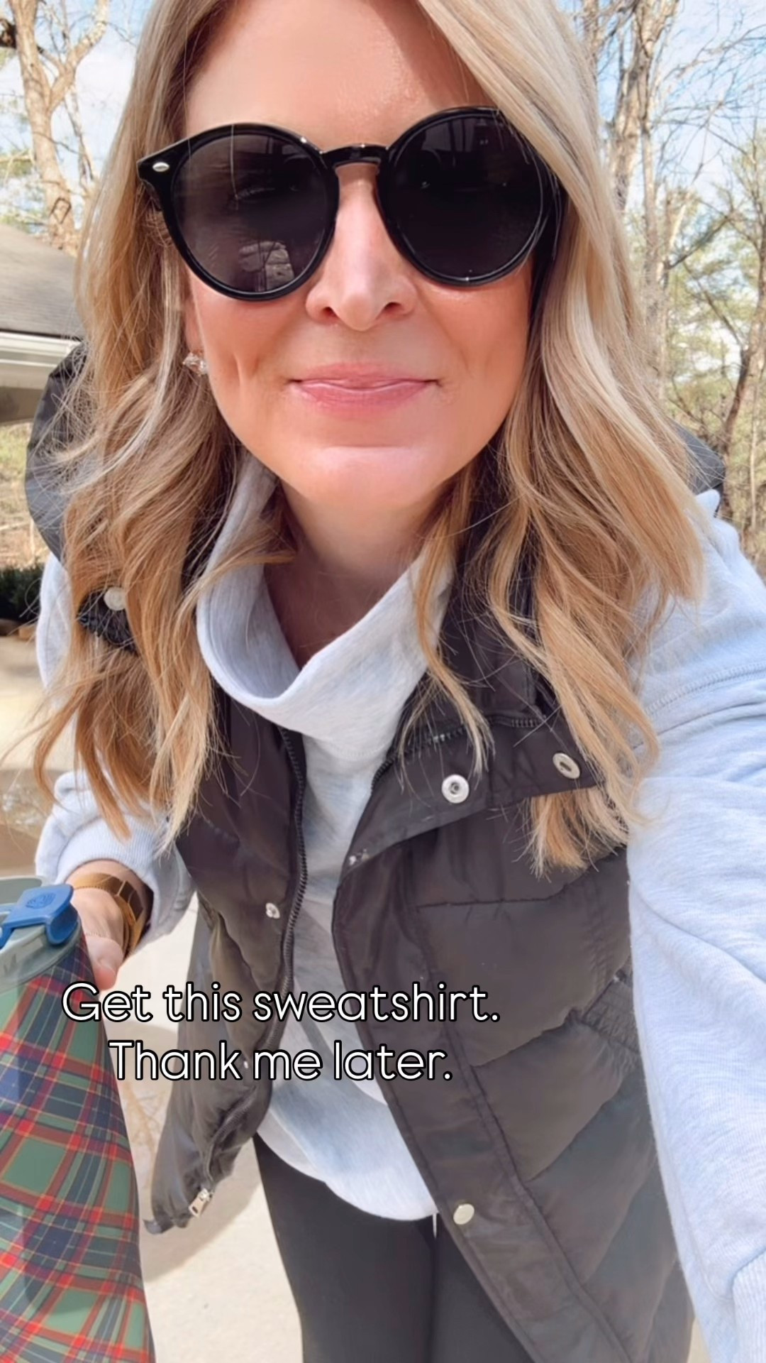 Tuesday ootd! Love these cozy mock neck tops from Amazon! And this vest is the perfect top layer! 
In a L in the sweatshirt and M in the vest. 
