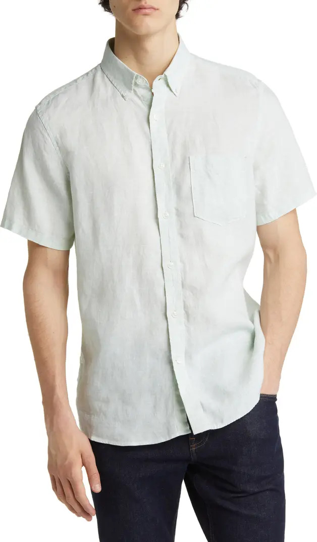 Short Sleeve Linen Button-Down Shirt | Nordstrom