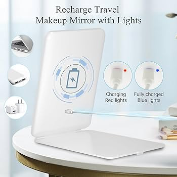 FUNTOUCH Rechargeable Travel Makeup Mirror with 72 Led Lights, Portable Lighted Beauty Mirror, 3 ... | Amazon (US)