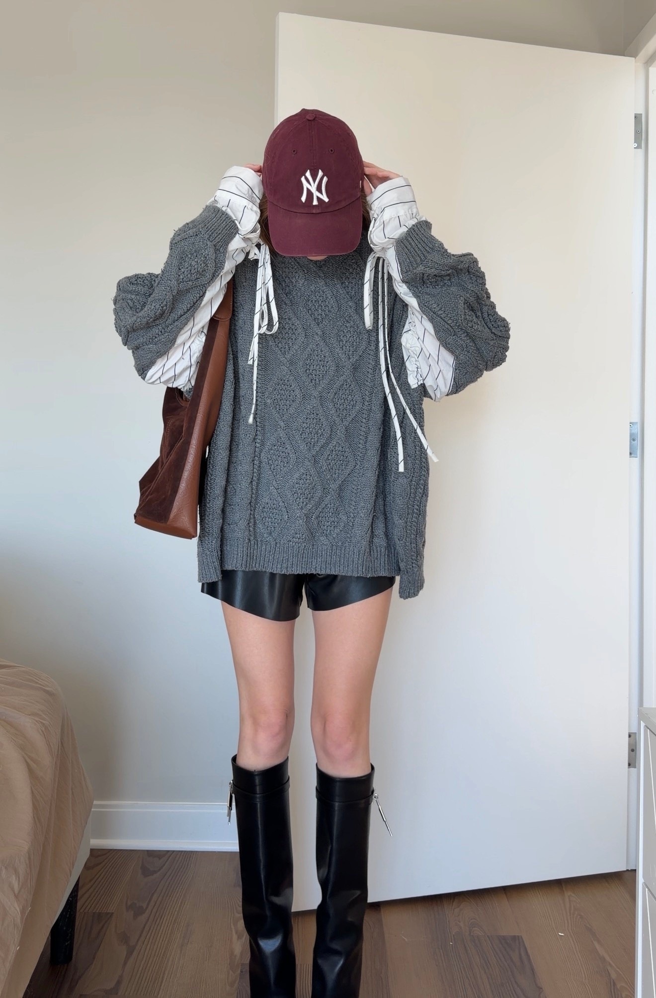 The easiest fall outfit inspo 🍂 a comfy big sweater and a Yankees hat!! 

#LTKFindsUnder100 #LTKSeasonal #LTKStyleTip