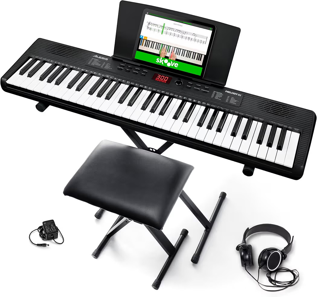Alesis Melody 61 MK4 Keyboard Piano for Beginners with 61 Keys, Speakers, Stand, Bench, Headphone... | Amazon (US)