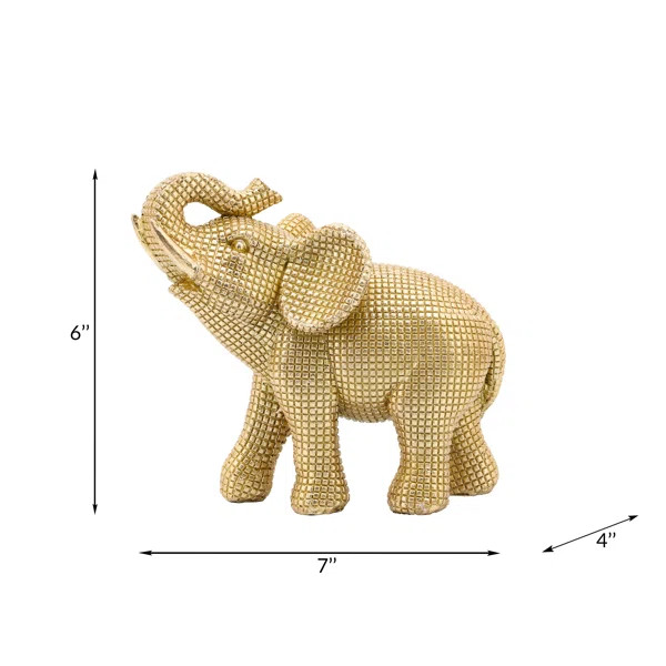 Modern Resin Polyresin Elephant Figurine with Intricate Detailing - Elegant Decorative Accent for... | Wayfair North America