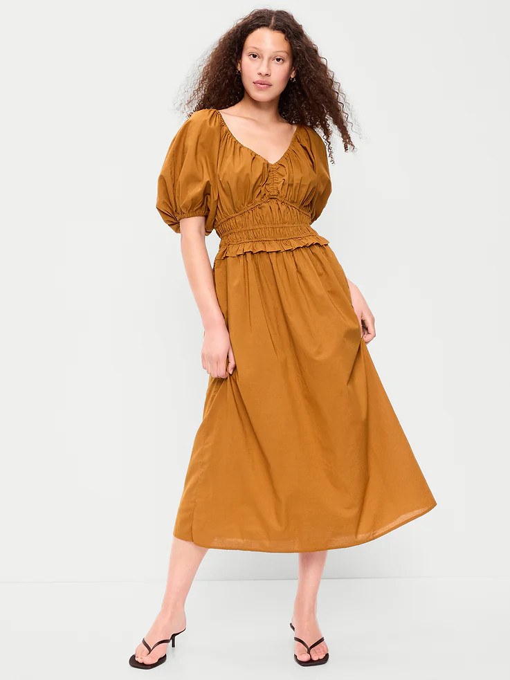 Fit & Flare Prairie Midi Dress | Old Navy (US)