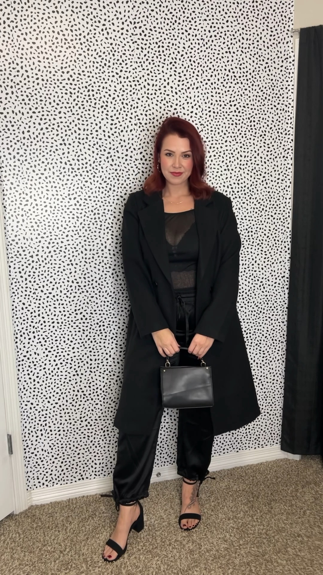 All black date night outfit 🖤
Off the shoulder long sleeve, satin cargo pants, open toe black heels, pea coat, black clutch purse.
Leave a comment if you have sizing questions! I’d be happy to help! 🫶🏼

#LTKSaleAlert #LTKMidsize #LTKHoliday