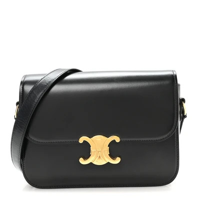 Shiny Calfskin Medium Triomphe Black | FASHIONPHILE (US)