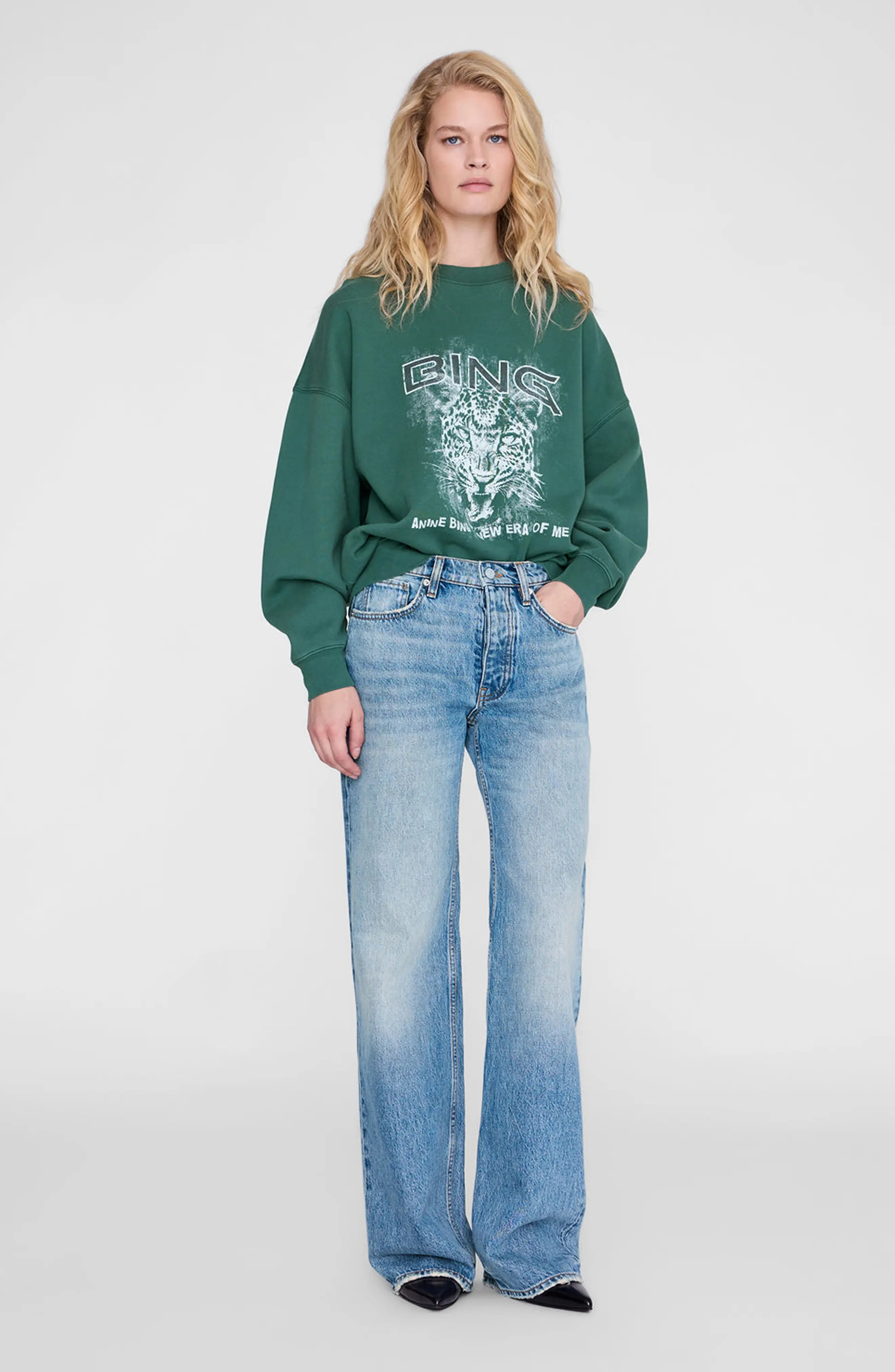 ANINE BING Miles Sweatshirt Leo Muse (Women) | Nordstrom | Nordstrom