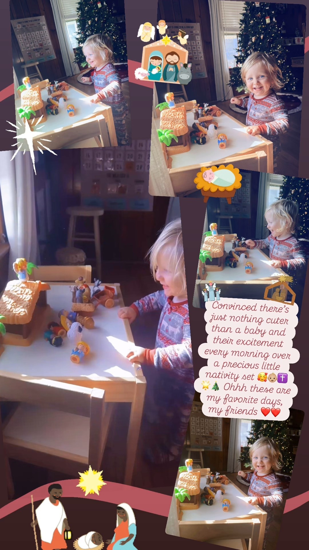 Convinced there’s just nothing cuter than a baby and their excitement every morning over a precious little nativity set 🥰👶🏼✝️🌟🎄 Ohhh these are my favorite days, my friends ❤️❤️ 

#LTKSeasonal #LTKBaby #LTKHoliday