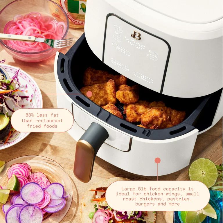 Beautiful 6-Quart Air Fryer with TurboCrisp Technology and Touch-Activated Display, White Icing b... | Walmart (US)