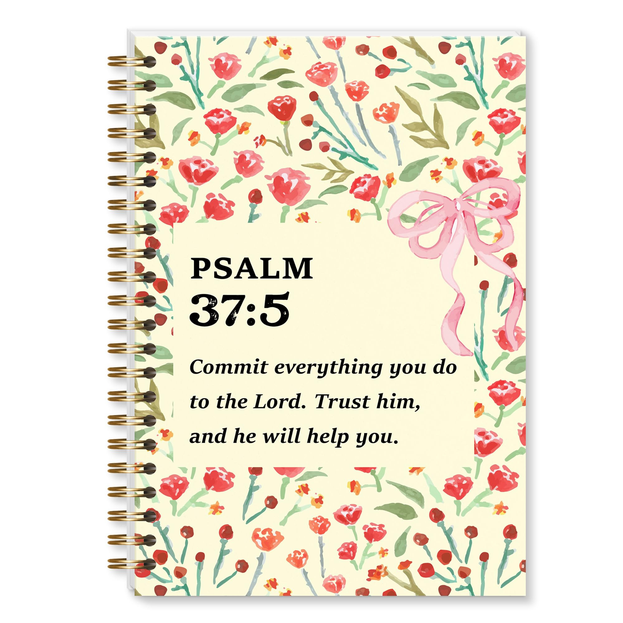 Shescrzionu Pink Floral Bow notebook for women, Cute bible journal for Bible Study and Prayer, In... | Amazon (US)