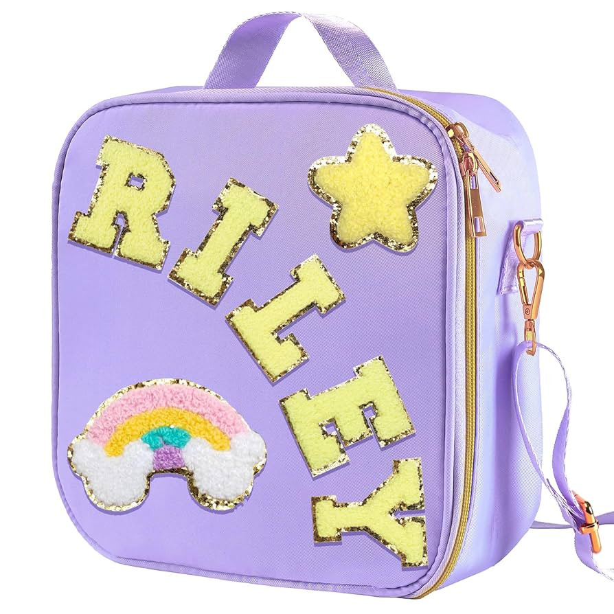 Personalized Insulated Lunch Bag Box for Girls, Nylon Lunch Box with Name, Custom Kids Lunch Boxe... | Amazon (US)