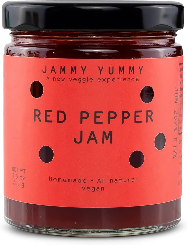 Red Pepper Jam Spread – All Natural Jam, JAMMY YUMMY Red Pepper Jam, for Cheese Board, Cream Ch... | Amazon (US)