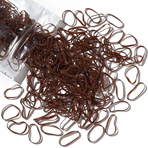 Teenitor Elastic Hair Bands, Rubber Bands for Hair, Small Hair Ties, 300pcs, Light Brown | Amazon (US)