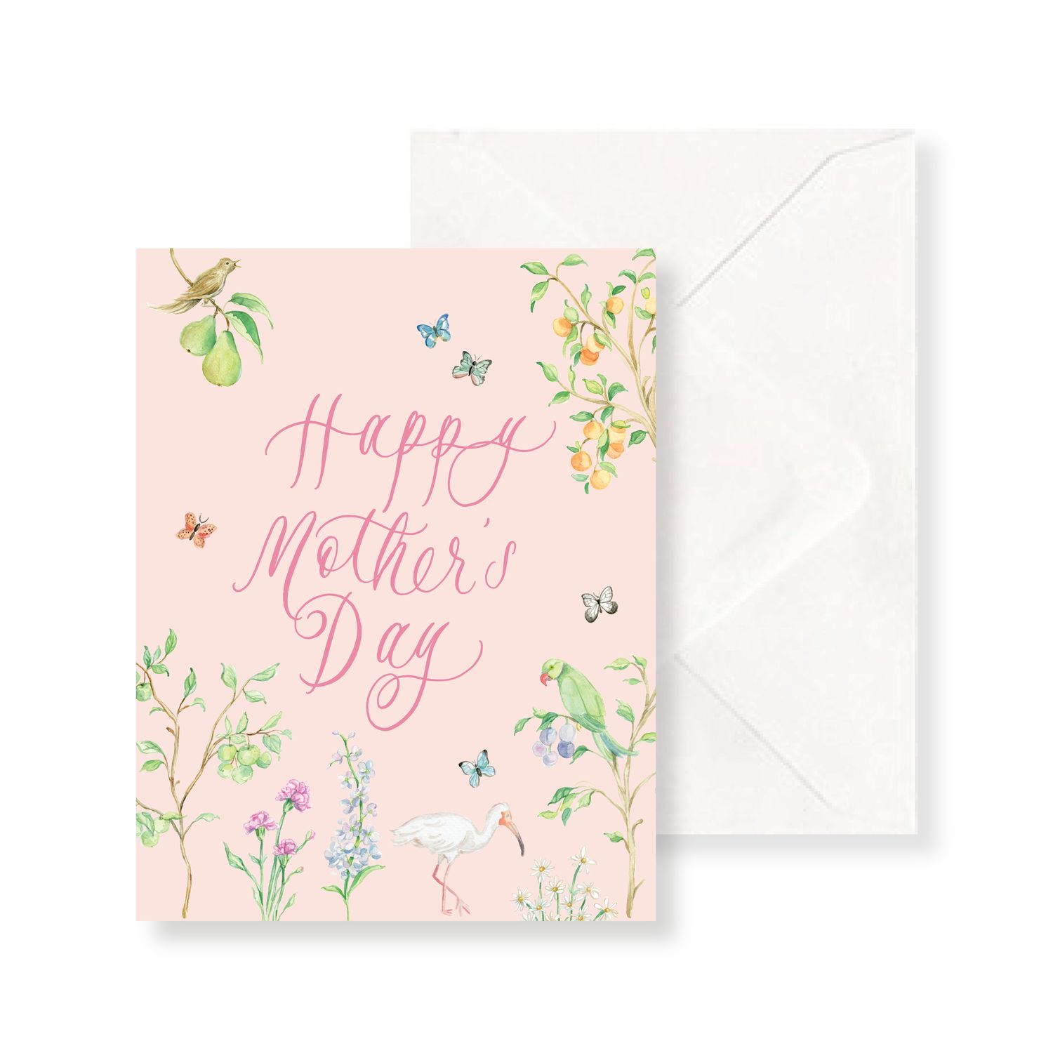 Pink Chinoiserie Happy Mother's Day Watercolor Greeting Card — Simply Jessica Marie | Simply Jessica Marie