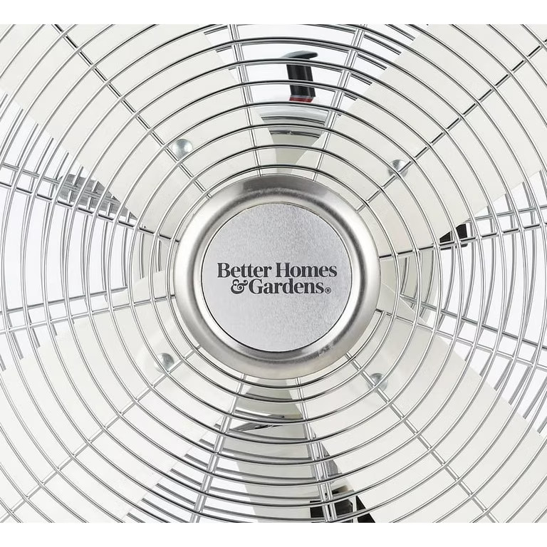 Better Homes & Gardens 16 inch Retro 3-Speed Metal Stand Fan Oscillation, Adjustable Height, Whit... | Walmart (US)