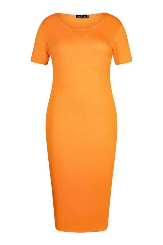 Plus Cap Sleeve Jersey Midi Dress | Boohoo.com (US & CA)