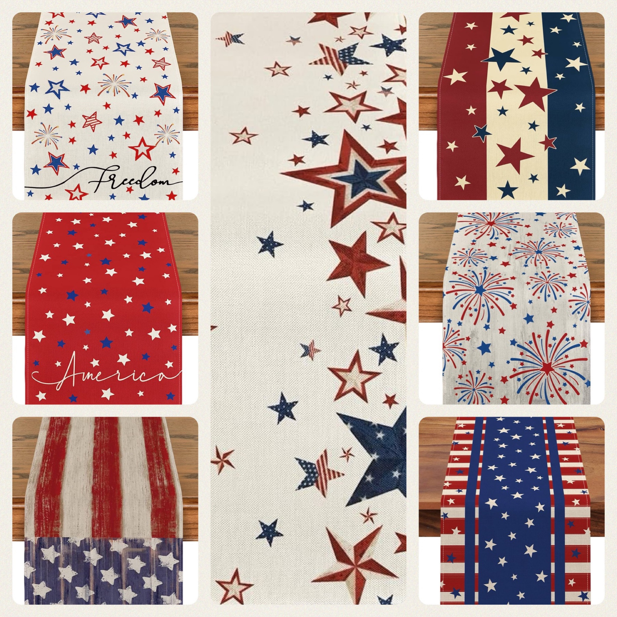 4th of July Holiday Table Runners from Amazon! Patriotic, red white & blue, party decor, America, july 4th
#tabledecor #tablerunner #holidaydecor #partydecor #4thofjuly

#LTKSeasonal #LTKHome #LTKParties