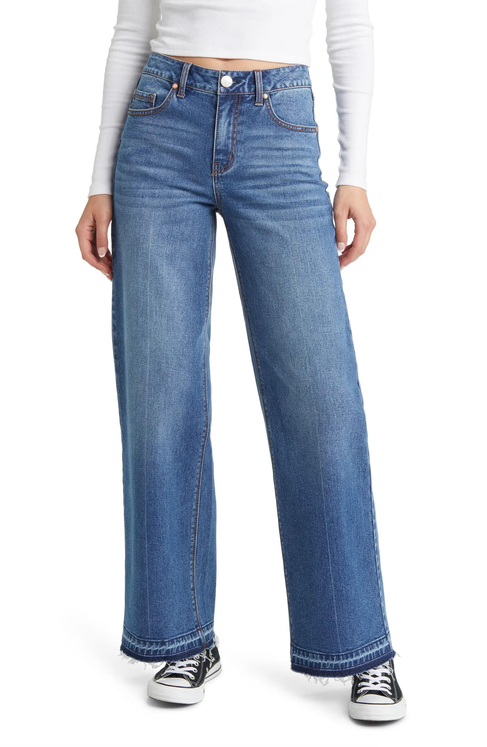 Release Hem High Waist Wide Leg Jeans | Nordstrom
