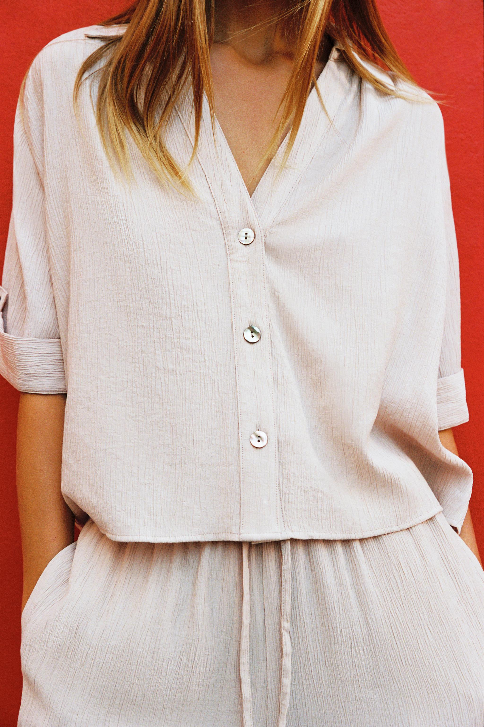 FLOWY SHORT SLEEVE SHIRT | Zara US