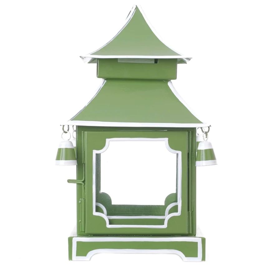 Mossy Green/White Pagoda Hurricane | Sea Marie Designs