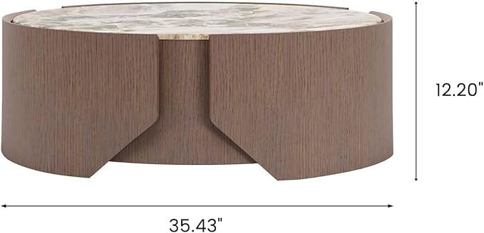 POVISON Mid Century Modern Coffee Table, 35.43" Round Coffee Tables for Living Room with Sintered... | Amazon (US)